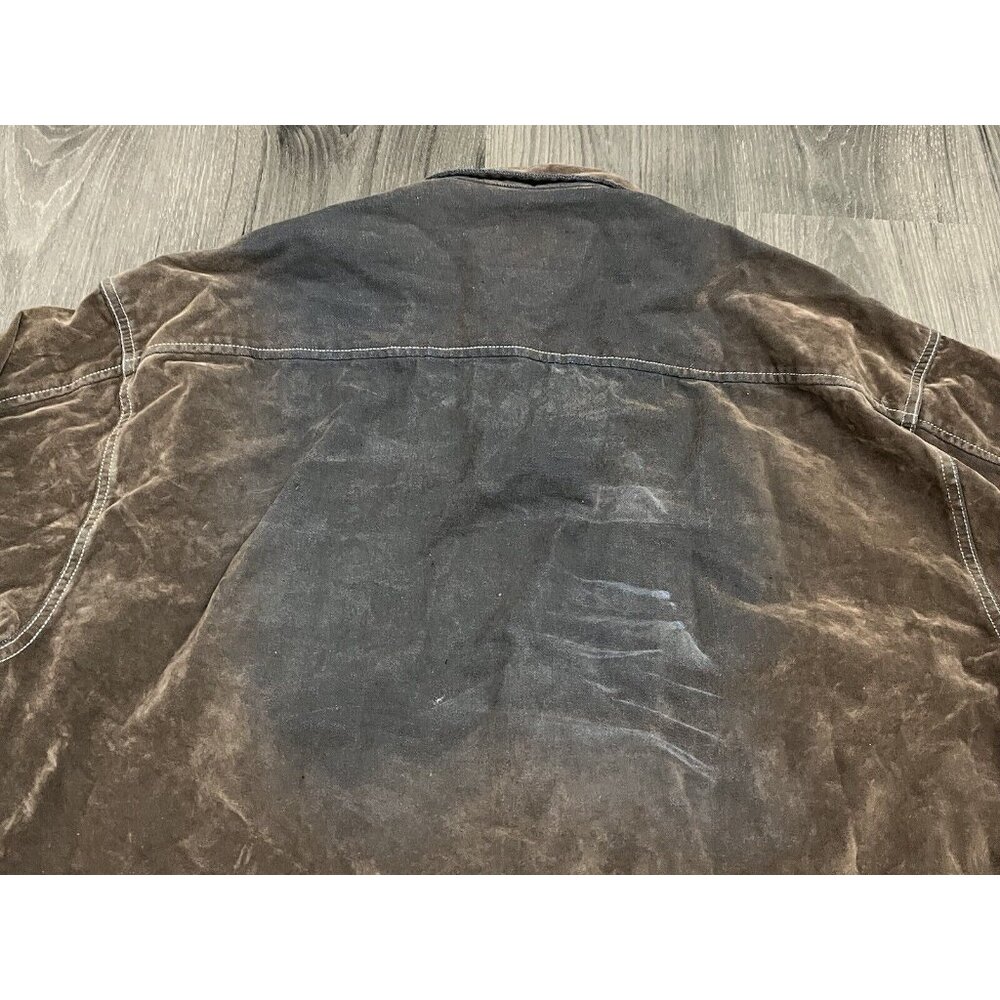 Vtg Phat Farm Shirt Denim Suede Button Down Distressed Worn XL Look Spell Out - Picture 9 of 14